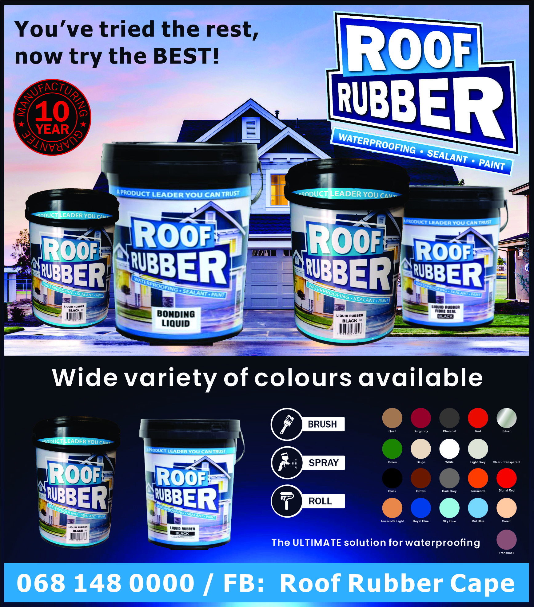 Image showing applying the second coat of ROOFRUBBER